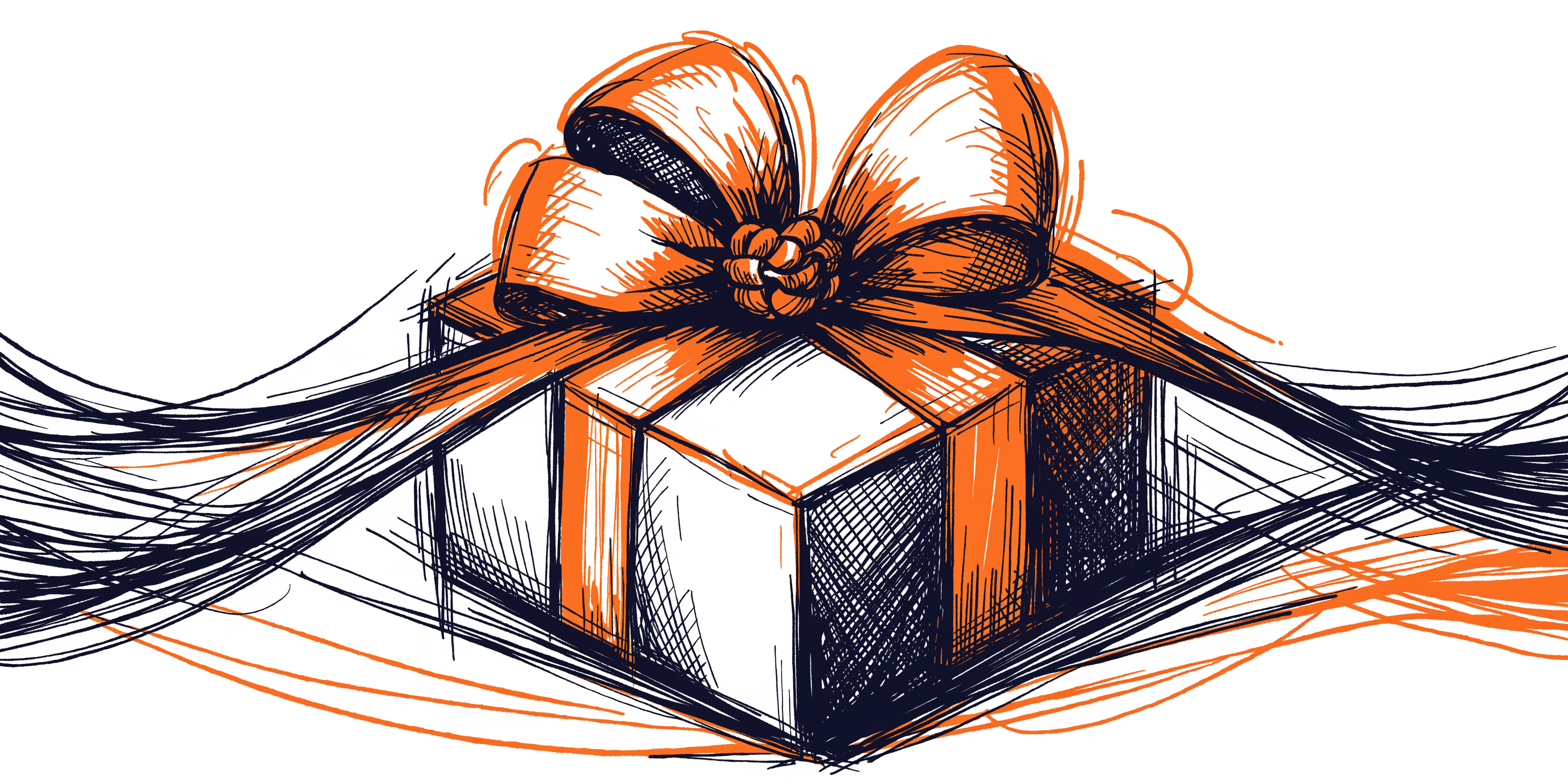 Illustration of a shipping box being wrapped with a bow — packaging a business for sale