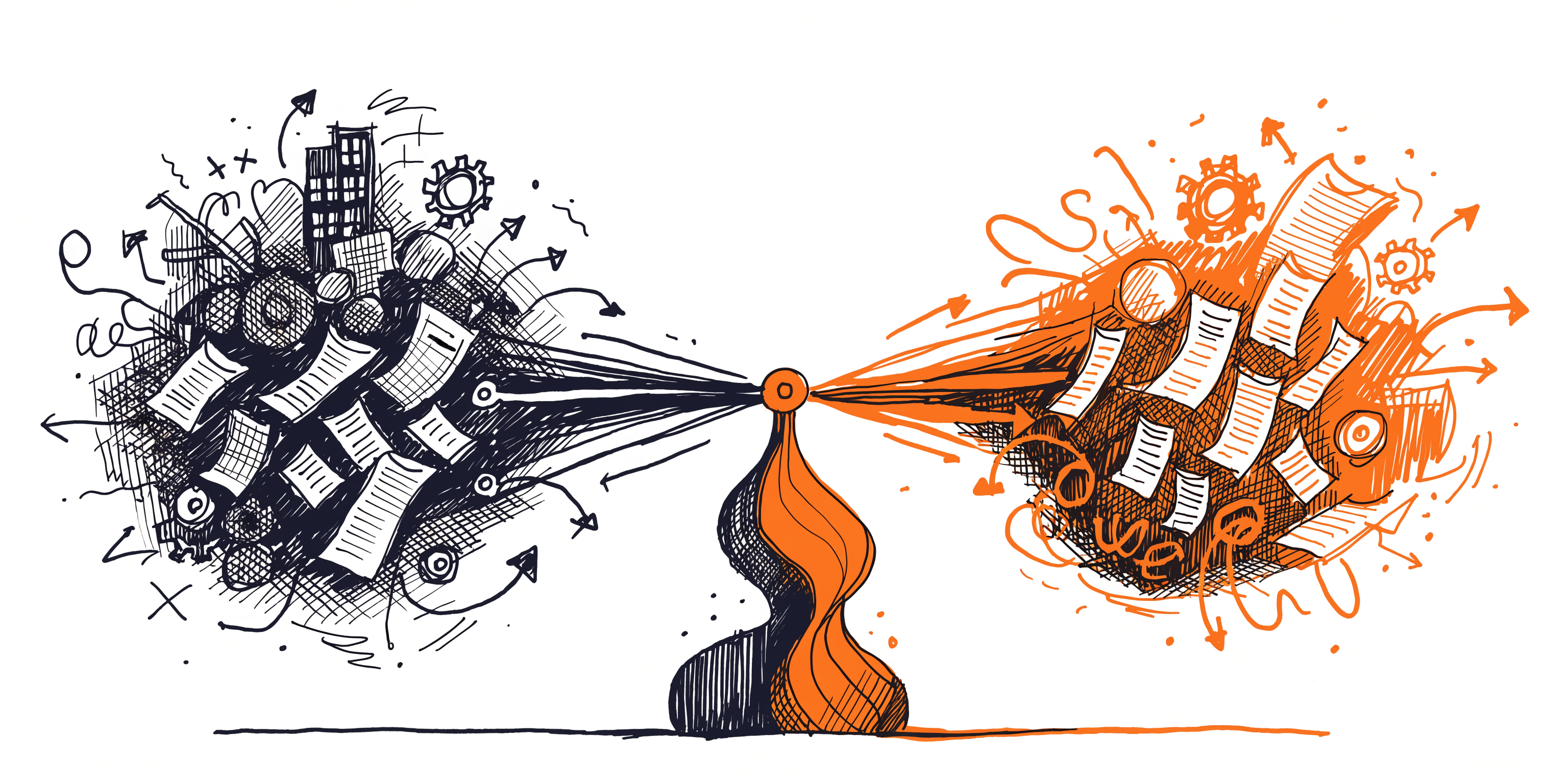 Illustration of a sorting mechanism separating messy expenses from clean discretionary earnings