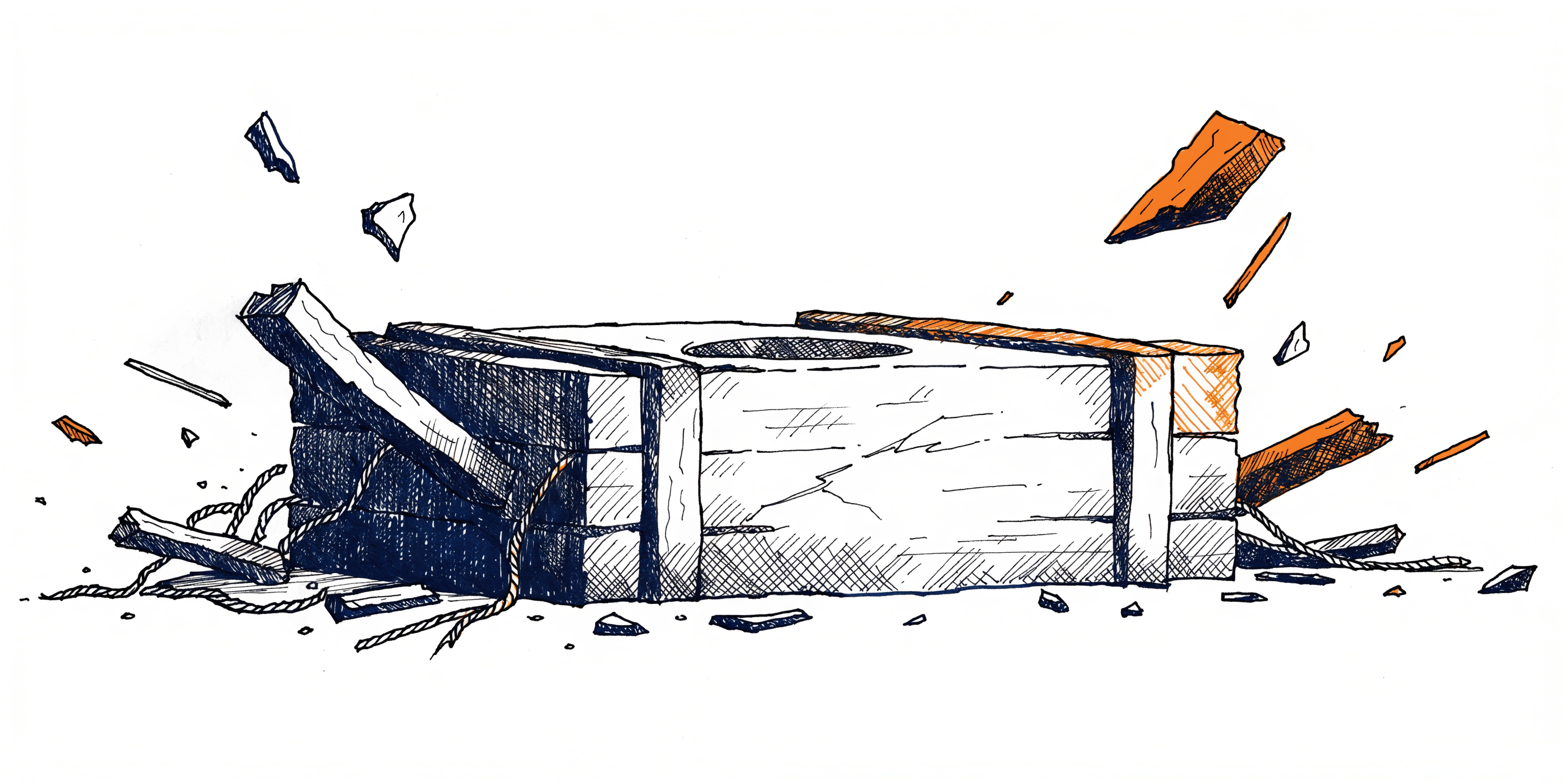 Illustration of a valuable object with visible cracks forming — self-inflicted pre-sale damage